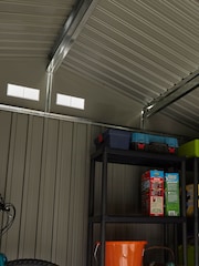 Rowlinson Light Grey Trentvale 10 x 8ft Metal Garden Apex Shed with Assembly - Image 5 of 6