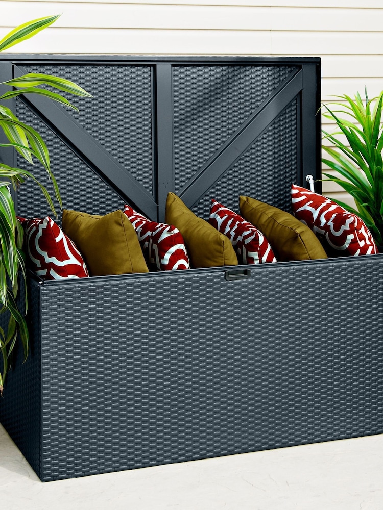 Rowlinson Anthracite Metal Garden Cushion Box with Assembly - Image 1 of 5