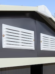 Rowlinson Dark Grey Trentvale 6 x 4ft Metal Garden Apex Shed with Foundation Kit - Image 3 of 6