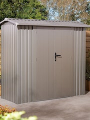 Rowlinson Grey Brentvale 8 x 4ft Metal Garden Apex Shed - Image 2 of 6