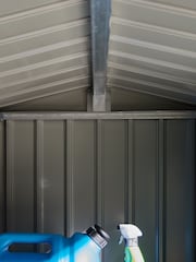Rowlinson Grey Brentvale 8 x 4ft Metal Garden Apex Shed - Image 5 of 6