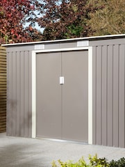 Rowlinson Light Grey Trentvale 8 x 4ft Metal Garden Pent Shed, Foundation Kit & Assembly - Image 4 of 6