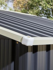 Rowlinson Dark Grey Trentvale 8 x 6ft Metal Garden Apex Shed with Assembly - Image 3 of 6