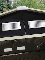 Rowlinson Dark Grey Trentvale 8 x 6ft Metal Garden Apex Shed with Assembly - Image 4 of 6
