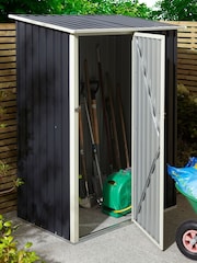 Rowlinson Dark Grey Trentvale 5 x 3ft Metal Garden Pent Shed with Foundation Kit - Image 1 of 6