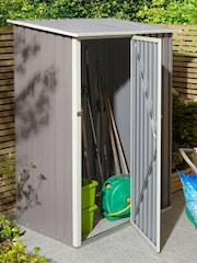 Rowlinson Light Grey Trentvale 5 x 3ft Metal Garden Pent Shed with Assembly - Image 1 of 6