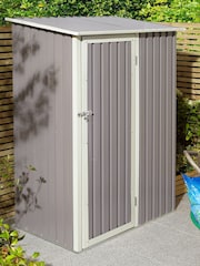 Rowlinson Light Grey Trentvale 5 x 3ft Metal Garden Pent Shed with Assembly - Image 2 of 6