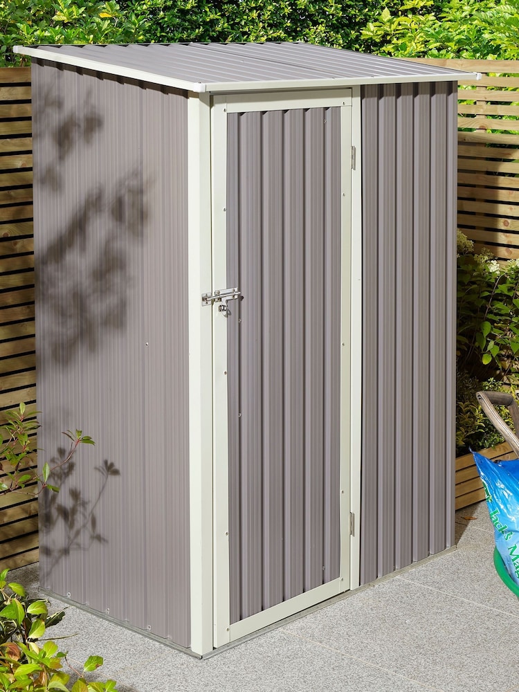 Rowlinson Light Grey Trentvale 5 x 3ft Metal Garden Pent Shed with Assembly - Image 2 of 6