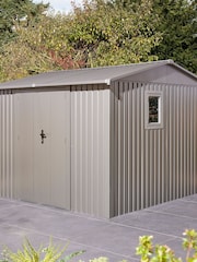 Rowlinson Grey Brentvale 10x10ft Metal Garden Shed with Foundatio Kit - Image 2 of 6