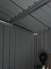 Rowlinson Dark Grey Trentvale 8 x 4ft Metal Garden Pent Shed with Foundation Kit - Image 4 of 6