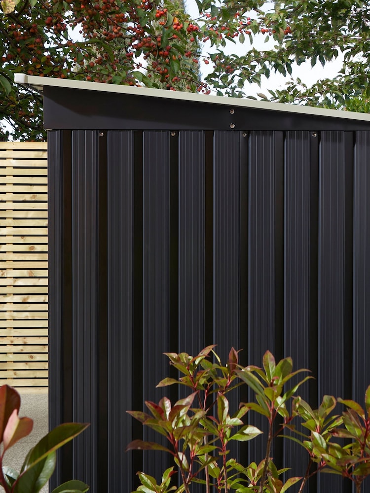 Rowlinson Dark Grey Trentvale 8 x 4ft Metal Garden Pent Shed with Assembly - Image 6 of 6