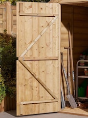 Rowlinson Natural 6 x 4ft Single Door Shiplap Apex Garden Shed - Image 4 of 4
