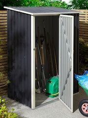 Rowlinson Dark Grey Trentvale 5 x 3ft Metal Garden Pent Shed with Assembly - Image 1 of 6