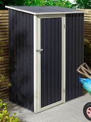 Rowlinson Dark Grey Trentvale 5 x 3ft Metal Garden Pent Shed with Assembly - Image 2 of 6