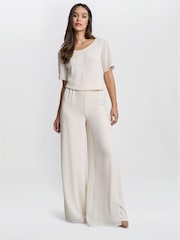 Gina Bacconi Chiffon Layered Slit Trousers - Image 3 of 6