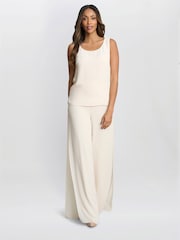 Gina Bacconi Chiffon Layered Slit Trousers - Image 4 of 6