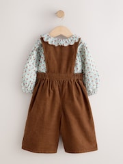 Chocolate Brown Cord Dungarees & Blouse Set (3mths-7yrs) - Image 5 of 8