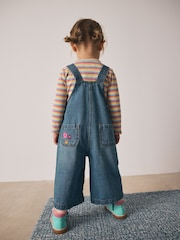 Mid Blue Bee Embellished Dungarees (3mths-7yrs) - Image 2 of 9