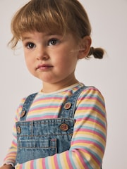 Mid Blue Bee Embellished Dungarees (3mths-7yrs) - Image 3 of 9