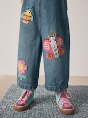 Mid Blue Bee Embellished Dungarees (3mths-7yrs) - Image 4 of 9