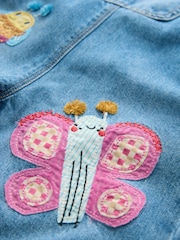 Mid Blue Bee Embellished Dungarees (3mths-7yrs) - Image 9 of 9