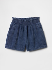 Gap Blue Crinkle Gauze Pull On Shorts (6mths-5yrs) - Image 1 of 2