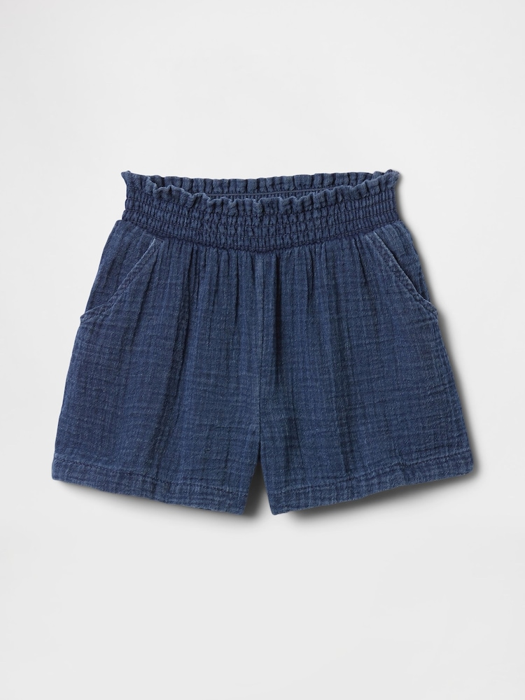 Gap Blue Crinkle Gauze Pull On Shorts (6mths-5yrs) - Image 1 of 2