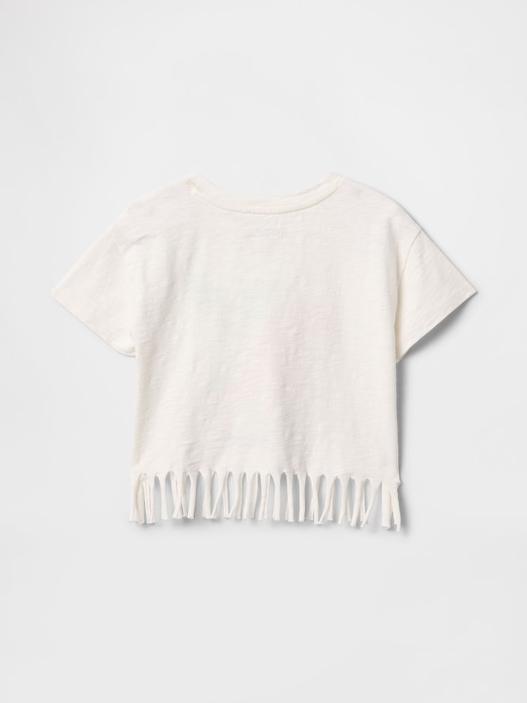 Gap White Ariel Disney Short Sleeve Fringe T-Shirt (6mths-5yrs) - Image 2 of 3