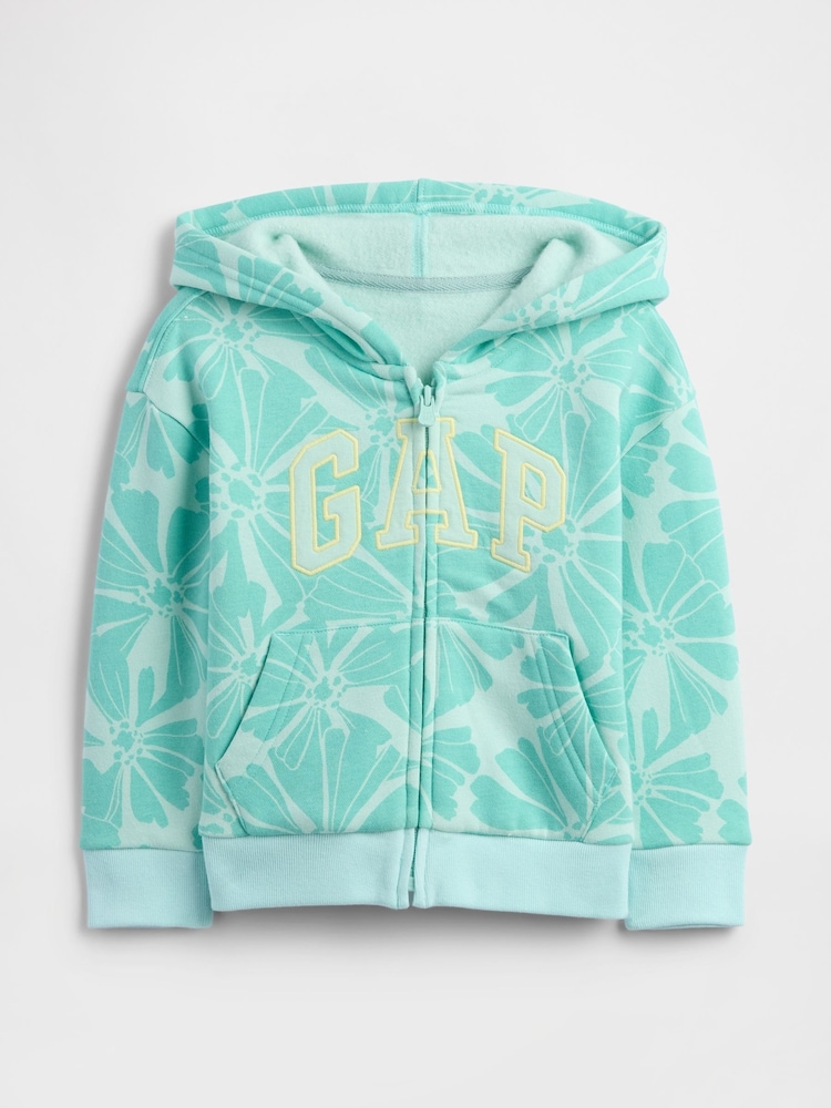 Grün - Gap – Fleece-gefütterter Hoodie mit Reißverschluss und Logo (6M.–5J.) - Bild 1 von 3
