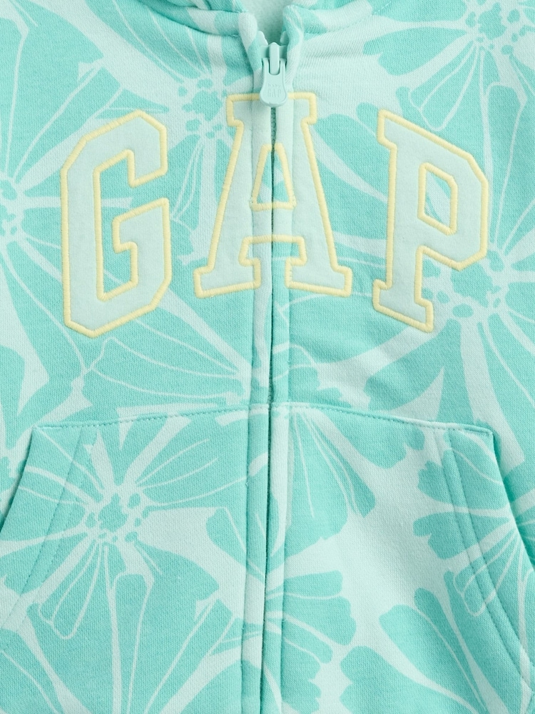 Grün - Gap – Fleece-gefütterter Hoodie mit Reißverschluss und Logo (6M.–5J.) - Bild 3 von 3