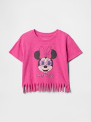 Gap Pink Minnie Mouse Disney Short Sleeve Fringe T-Shirt (6mths-5yrs) - Image 1 of 3