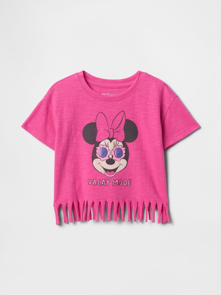 Gap Pink Minnie Mouse Disney Short Sleeve Fringe T-Shirt (6mths-5yrs) - Image 1 of 3