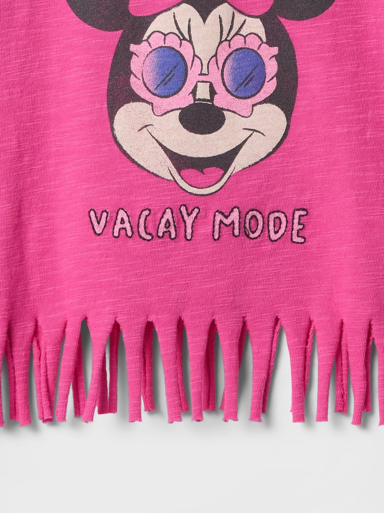 Gap Pink Minnie Mouse Disney Short Sleeve Fringe T-Shirt (6mths-5yrs) - Image 3 of 3
