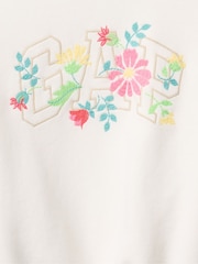 Gap White Floral Vintage Soft Sweatshirt (6mths-5yrs) - Image 3 of 3