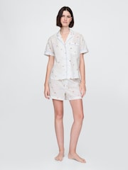 Gap White Floral Embroidered Pyjama Boxer Shorts - Image 1 of 4