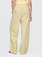 Gap Yellow Cotton Poplin Striped Easy Wide-Leg Trousers - Image 2 of 9