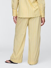 Gap Yellow Cotton Poplin Striped Easy Wide-Leg Trousers - Image 7 of 9
