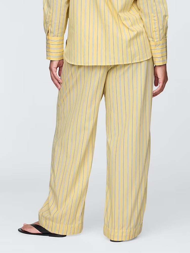 Keltainen - Gap Cotton Poplin Striped Easy Leveä lahje Housut - Image 7 of 9