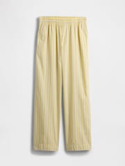 Gap Yellow Cotton Poplin Striped Easy Wide-Leg Trousers - Image 8 of 9