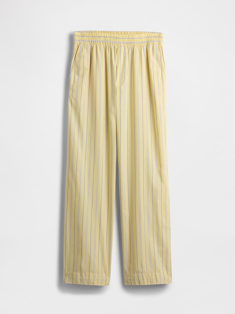 Keltainen - Gap Cotton Poplin Striped Easy Leveä lahje Housut - Image 8 of 9