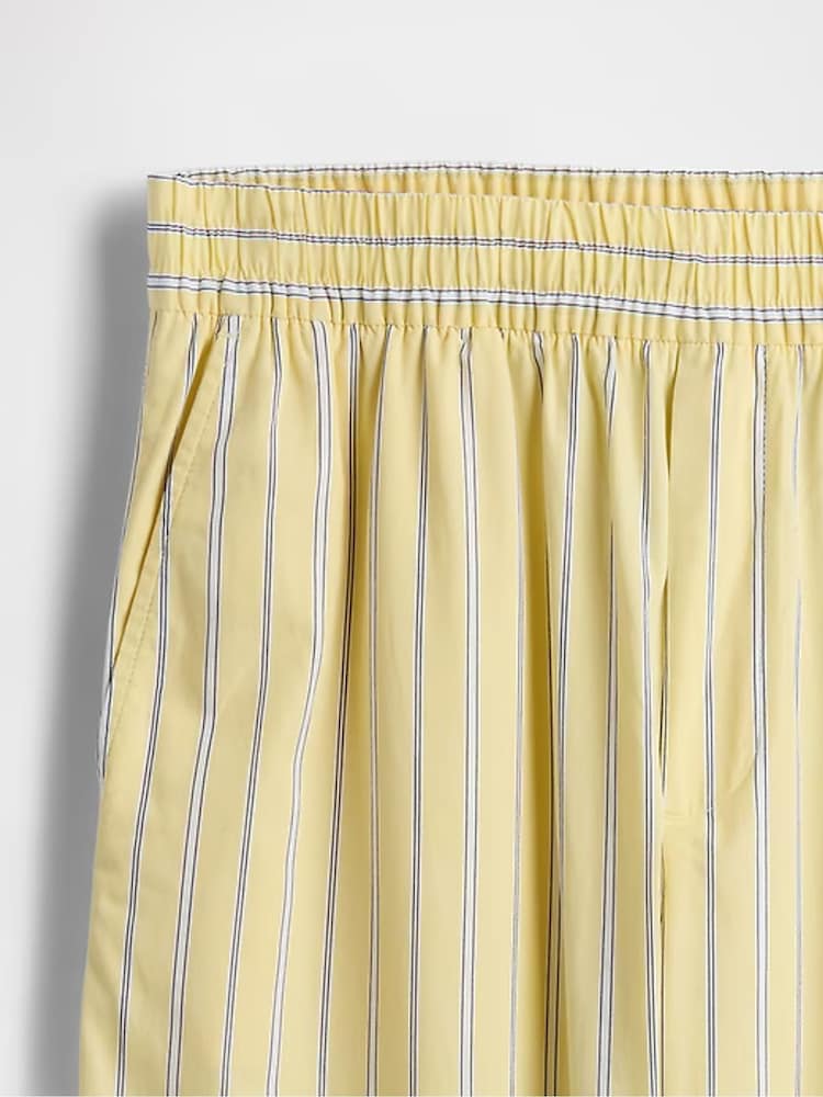 Gap Yellow Cotton Poplin Striped Easy Wide-Leg Trousers - Image 9 of 9