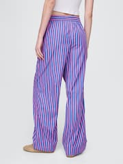 Gap Blue/Pink Cotton Poplin Striped Easy Wide-Leg Trousers - Image 2 of 5
