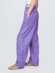 Gap Blue/Pink Cotton Poplin Striped Easy Wide-Leg Trousers - Image 3 of 5