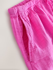 Gap Pink 100% Cotton Crinkle Gauze Easy Shorts - Image 6 of 7