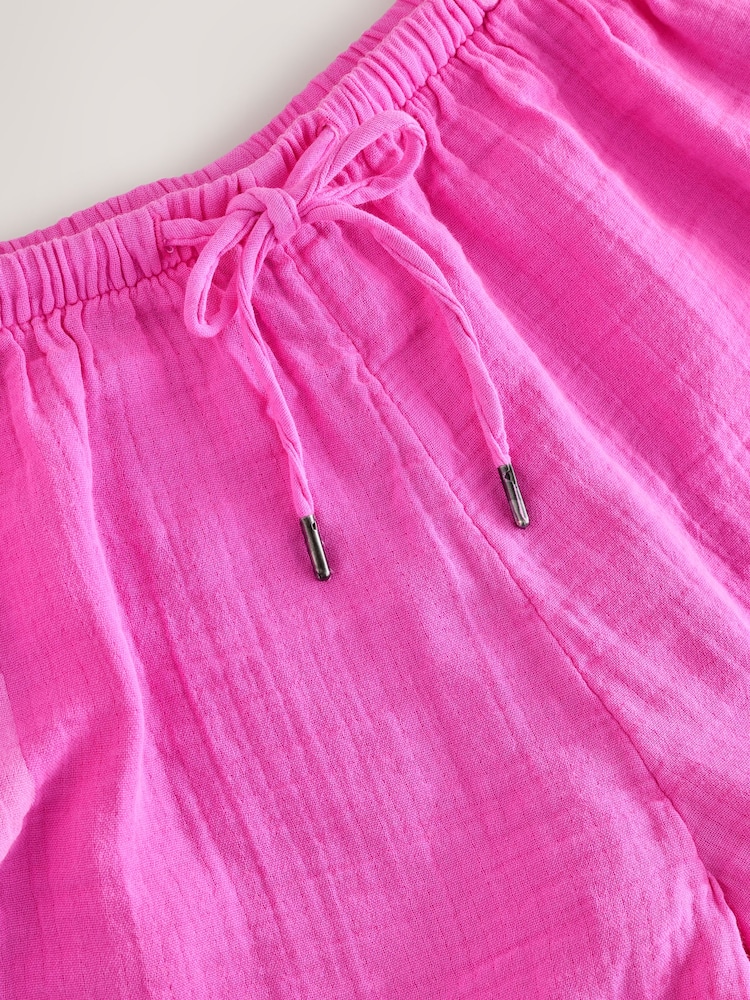 Gap Pink 100% Cotton Crinkle Gauze Easy Shorts - Image 7 of 7