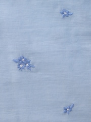 Gap Blue Floral Cotton Embroidered Pyjama Shirt - Image 3 of 3