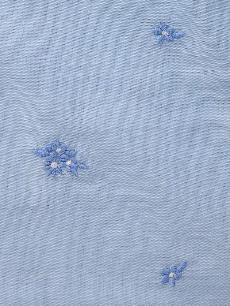 Gap Blue Floral Cotton Embroidered Pyjama Shirt - Image 3 of 3