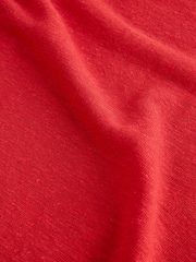 Gap Red Linen Blend Short Sleeve Scoop Neck T-Shirt - Image 4 of 4