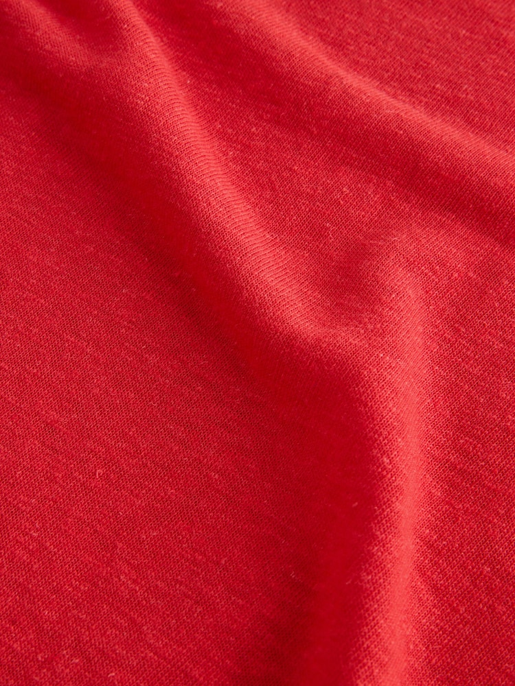 Gap Red Linen Blend Short Sleeve Scoop Neck T-Shirt - Image 5 of 5