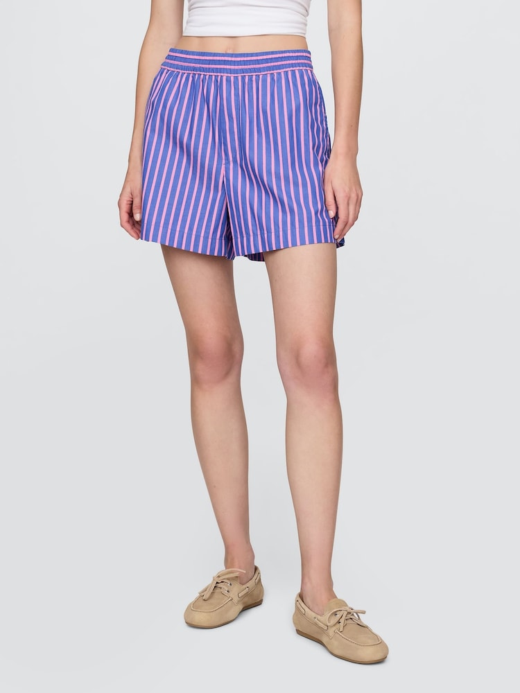 Gap Blue/Pink Cotton Poplin Striped Shorts - Image 1 of 8